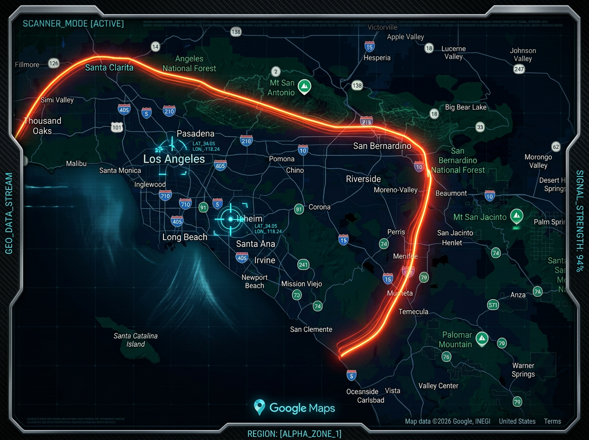 Electric Diablo service area covering Greater Los Angeles and Inland Empire